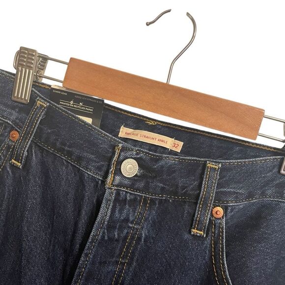 Levi's Premium Ribcage Straight Ankle High Rise Dark Wash Button Fly Jeans NEW - Picture 3 of 8